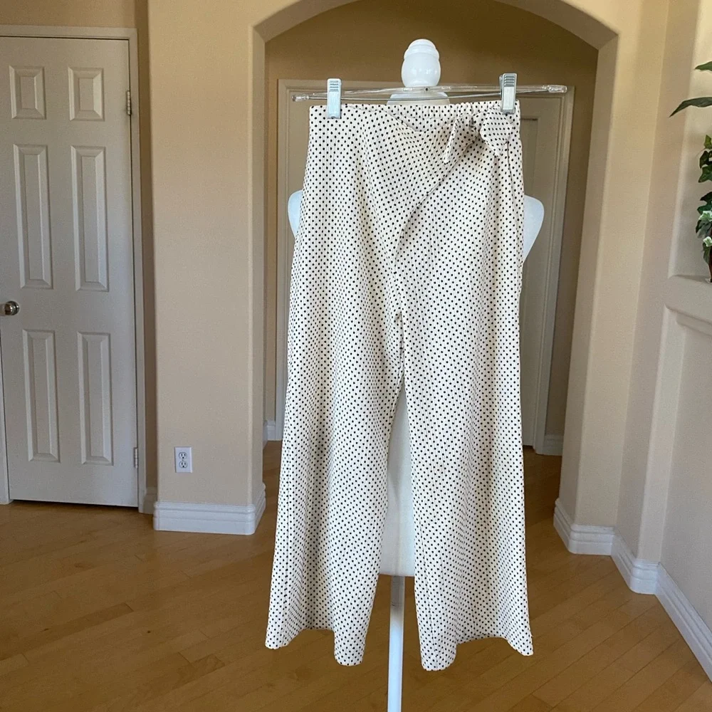 Zara Kids Cream and Black Casual Wide Leg Pants